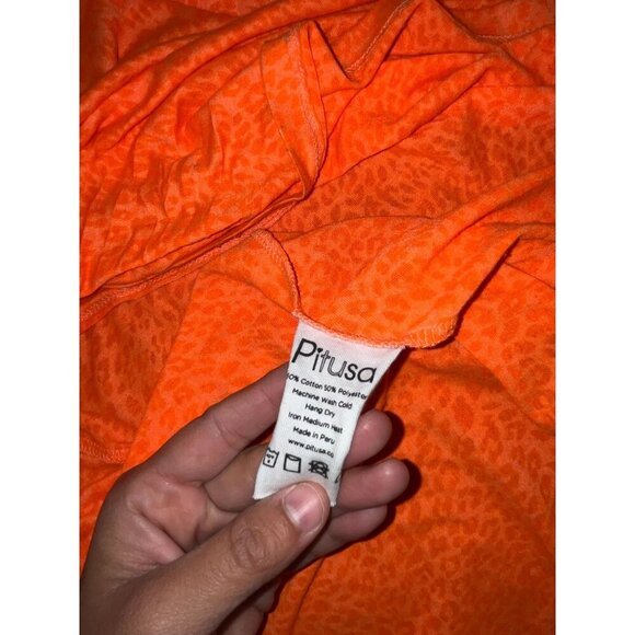 PITUSA Grecian V Neckline Sleveless Women's Maxi Dress Size M Tangerine - Picture 11 of 11